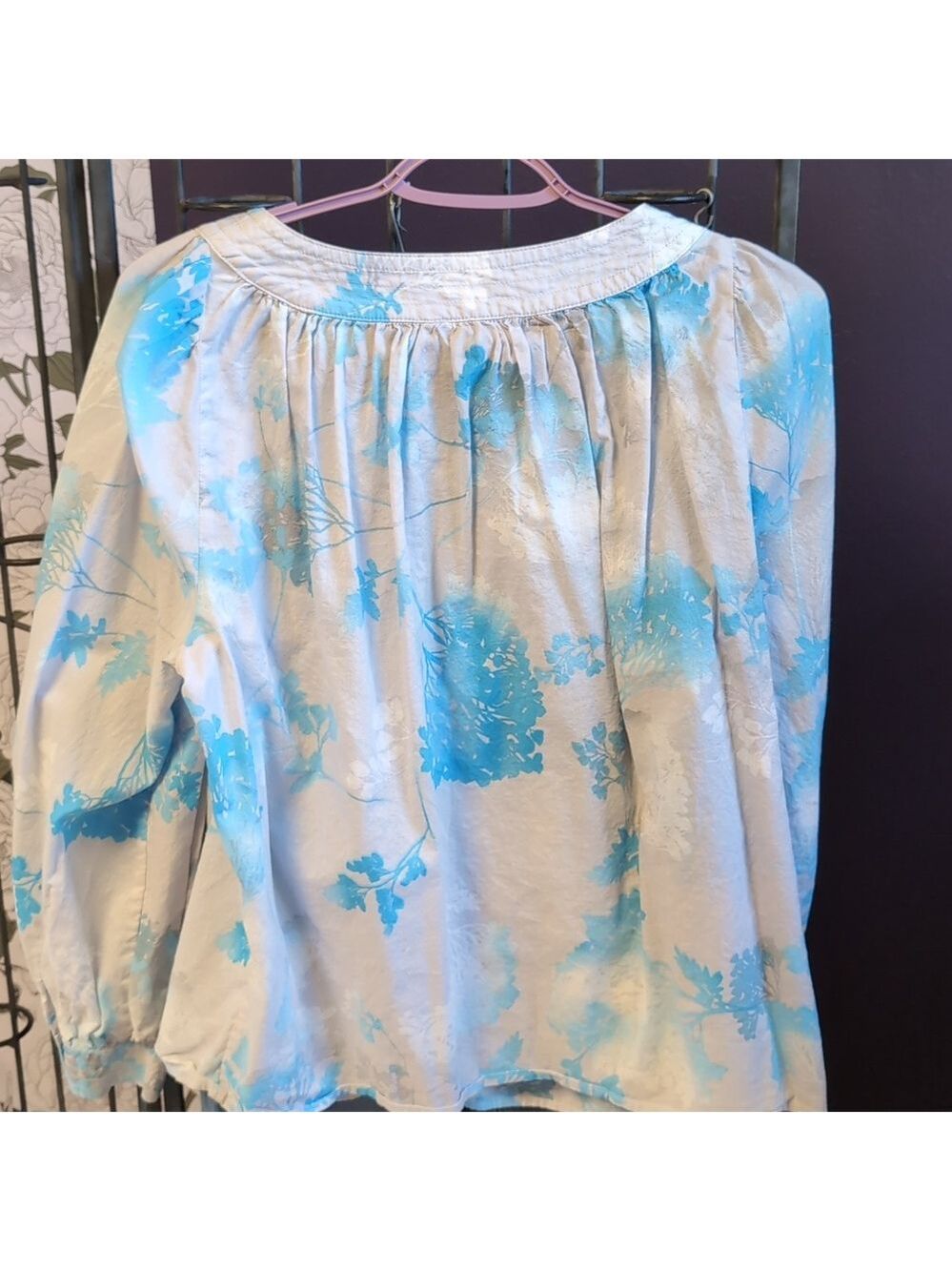 Calvin Klein Watercolor Peasant Top - Picture 9 of 9